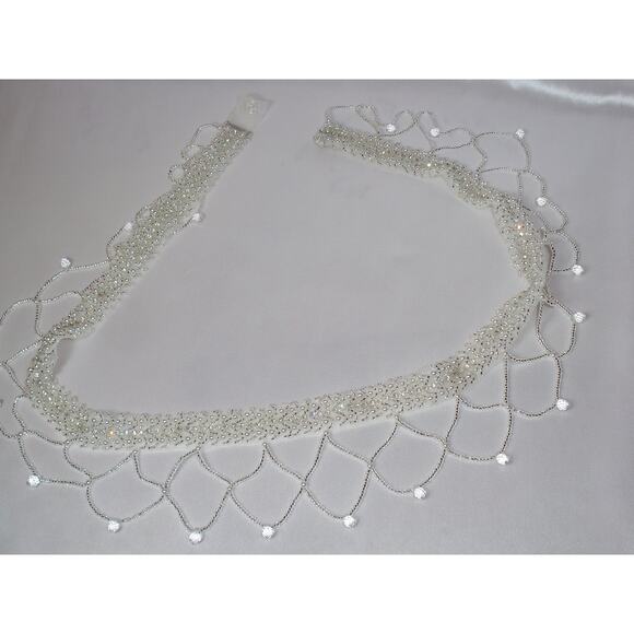 Beaded bridal belt crystal beaded sash dress belt beaded wedding dress sash - Picture 1 of 5
